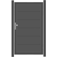 SYSTEM ALU XL Tor-Set in Anthrazit Höhe 1800mm Klinke DIN links ohne zum Einbetonieren Silber SYSTEM ALU XL Tor-Set in Anthrazit Höhe 1800mm Klinke DIN links ohne zum Einbetonieren Silber