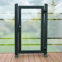 SYSTEM GLAS Tor-Set in Ausführung Alpha Höhe 1800mm DIN links Klinke Montageprofil zum Aufdübeln Anthrazit SYSTEM GLAS Tor-Set in Ausführung Alpha Höhe 1800mm DIN links Klinke Montageprofil zum Aufdübeln Anthrazit