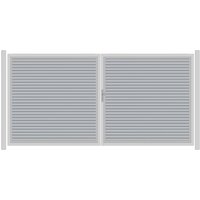 SYSTEM RHOMBUS Doppeltor-Set in Silber Breite 3600mm Höhe 1800mm Manuell betrieben Klinke Links ohne zum Einbetonieren Silber SYSTEM RHOMBUS Doppeltor-Set in Silber Breite 3600mm Höhe 1800mm Manuell betrieben Klinke Links ohne zum Einbetonieren Silber