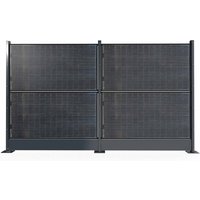 Solarzaun Breite 3500mm Zum Aufdübeln RAL 6005 Moosgrün mit Abdeckblech Solarzaun Breite 3500mm Zum Aufdübeln RAL 6005 Moosgrün mit Abdeckblech