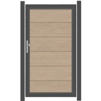 SYSTEM WPC XL Tor-Set in Sand Höhe 1800mm DIN links Klinke Montageprofil zum Aufdübeln Anthrazit SYSTEM WPC XL Tor-Set in Sand Höhe 1800mm DIN links Klinke Montageprofil zum Aufdübeln Anthrazit