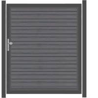 SYSTEM WPC PLATINUM Tor-Set in Grau Breite 1500mm Höhe 1800mm Silber DIN links Klinke ohne zum Einbetonieren SYSTEM WPC PLATINUM Tor-Set in Grau Breite 1500mm Höhe 1800mm Silber DIN links Klinke ohne zum Einbetonieren