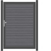 SYSTEM WPC PLATINUM XL Tor-Set in Grau Breite 1250mm Höhe 1800mm Klinke DIN links ohne zum Einbetonieren Silber SYSTEM WPC PLATINUM XL Tor-Set in Grau Breite 1250mm Höhe 1800mm Klinke DIN links ohne zum Einbetonieren Silber