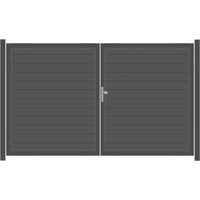 SYSTEM ALU PLUS Doppeltor-Set in Anthrazit Breite 3000mm Höhe 1800mm Links Klinke ohne zum Einbetonieren Manuell betrieben Silber SYSTEM ALU PLUS Doppeltor-Set in Anthrazit Breite 3000mm Höhe 1800mm Links Klinke ohne zum Einbetonieren Manuell betrieben Silber