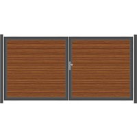 SYSTEM ALU PLUS Doppeltor-Set in Bambus Breite 3600mm Höhe 1800mm Links Klinke ohne zum Einbetonieren Manuell betrieben Silber SYSTEM ALU PLUS Doppeltor-Set in Bambus Breite 3600mm Höhe 1800mm Links Klinke ohne zum Einbetonieren Manuell betrieben Silber