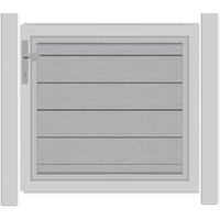 SYSTEM WPC CLASSIC Vorgartentor-Set in Grau Höhe 900mm Klinke DIN links ohne zum Einbetonieren Silber SYSTEM WPC CLASSIC Vorgartentor-Set in Grau Höhe 900mm Klinke DIN links ohne zum Einbetonieren Silber