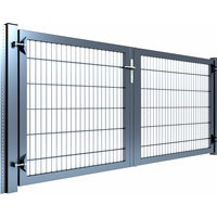 Gartentor „Universal“ Breite 2750 mm Füllung 868 800 mm RAL 7016 Anthrazitgrau 1200/1450 mm zum Einbetonieren Gartentor „Universal“ Breite 2750 mm Füllung 868 800 mm RAL 7016 Anthrazitgrau 1200/1450 mm zum Einbetonieren