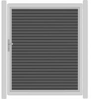 SYSTEM RHOMBUS Tor-Set in Anthrazit Breite 1500mm Höhe 1800mm DIN links Klinke ohne zum Einbetonieren Silber SYSTEM RHOMBUS Tor-Set in Anthrazit Breite 1500mm Höhe 1800mm DIN links Klinke ohne zum Einbetonieren Silber