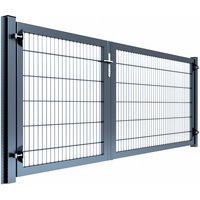 Gartentor „Universal“ Breite 3250 mm Füllung 868 800 mm RAL 7016 Anthrazitgrau 1200/2000 mm zum Einbetonieren Gartentor „Universal“ Breite 3250 mm Füllung 868 800 mm RAL 7016 Anthrazitgrau 1200/2000 mm zum Einbetonieren