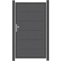 SYSTEM WPC XL Tor-Set in Anthrazit Höhe 1800mm Klinke DIN links ohne zum Einbetonieren Anthrazit SYSTEM WPC XL Tor-Set in Anthrazit Höhe 1800mm Klinke DIN links ohne zum Einbetonieren Anthrazit