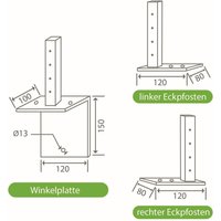Doppelstabmattenzaun Komplettsett 6/5/6 in Verzinkt inkl. Sichtschutzstreifen 10,0 m mit Abdeckleiste Aufdübeln – Bodenplatte 3 Eckpfosten 1,0 m Doppelstabmattenzaun Komplettsett 6/5/6 in Verzinkt inkl. Sichtschutzstreifen 10,0 m mit Abdeckleiste Aufdübeln – Bodenplatte 3 Eckpfosten 1,0 m