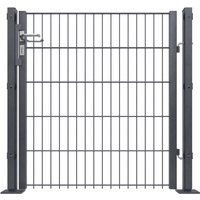 Gartentor 1-flügelig, Breite 1000 mm, Anthrazitgrau 600 mm mit Abdeckleiste RAL 7016 Anthrazitgrau Zum Einbetonieren Gartentor 1-flügelig, Breite 1000 mm, Anthrazitgrau 600 mm mit Abdeckleiste RAL 7016 Anthrazitgrau Zum Einbetonieren