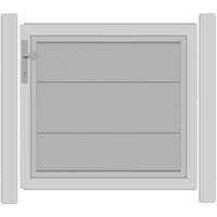 SYSTEM ALU XL Vorgartentor-Set in Silber Höhe 900mm Klinke DIN links ohne zum Einbetonieren Silber SYSTEM ALU XL Vorgartentor-Set in Silber Höhe 900mm Klinke DIN links ohne zum Einbetonieren Silber