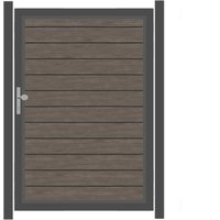 SYSTEM ALU PLUS Tor-Set in Vintage Oak Breite 1250mm Höhe 1800mm Klinke DIN links ohne zum Einbetonieren Silber SYSTEM ALU PLUS Tor-Set in Vintage Oak Breite 1250mm Höhe 1800mm Klinke DIN links ohne zum Einbetonieren Silber