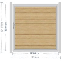 SYSTEM ALU PLUS Tor-Set in Lärche Breite 1750mm Höhe 1800mm DIN links Klinke ohne zum Einbetonieren Silber SYSTEM ALU PLUS Tor-Set in Lärche Breite 1750mm Höhe 1800mm DIN links Klinke ohne zum Einbetonieren Silber