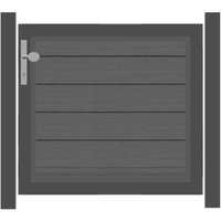 SYSTEM WPC CLASSIC Vorgartentor-Set in Anthrazit Höhe 900mm Klinke DIN links ohne zum Einbetonieren Silber SYSTEM WPC CLASSIC Vorgartentor-Set in Anthrazit Höhe 900mm Klinke DIN links ohne zum Einbetonieren Silber