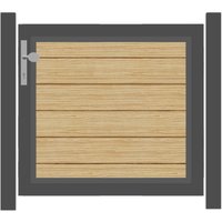 SYSTEM ALU PLUS Vorgartentor-Set in Lärche Höhe 900mm Klinke DIN links ohne zum Einbetonieren Silber SYSTEM ALU PLUS Vorgartentor-Set in Lärche Höhe 900mm Klinke DIN links ohne zum Einbetonieren Silber