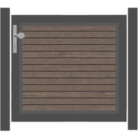 SYSTEM RHOMBUS Vorgartentor-Set in Vintage Oak Höhe 900mm Klinke DIN links ohne zum Einbetonieren Silber SYSTEM RHOMBUS Vorgartentor-Set in Vintage Oak Höhe 900mm Klinke DIN links ohne zum Einbetonieren Silber