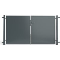 Gartentor FlexPro, 2-flg., symmetrisch Breite 3000 mm 1000 mm zum Aufdübeln Anthrazitgrau RAL7016 Anthrazitgrau RAL7016 Gartentor FlexPro, 2-flg., symmetrisch Breite 3000 mm 1000 mm zum Aufdübeln Anthrazitgrau RAL7016 Anthrazitgrau RAL7016