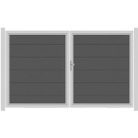 SYSTEM WPC XL Doppeltor-Set in Anthrazit Breite 3000mm Höhe 1800mm Links Klinke ohne zum Einbetonieren Manuell betrieben Silber SYSTEM WPC XL Doppeltor-Set in Anthrazit Breite 3000mm Höhe 1800mm Links Klinke ohne zum Einbetonieren Manuell betrieben Silber