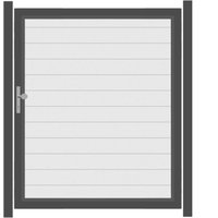 SYSTEM ALU PLUS Tor-Set in Weiß Breite 1500mm Höhe 1800mm DIN links Klinke ohne zum Einbetonieren Silber SYSTEM ALU PLUS Tor-Set in Weiß Breite 1500mm Höhe 1800mm DIN links Klinke ohne zum Einbetonieren Silber