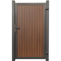 SYSTEM NEO PLATINUM Tor-Set in Teak Braun Höhe 1800mm – senkrecht DIN links Klinke Montageprofil zum Aufdübeln Anthrazit SYSTEM NEO PLATINUM Tor-Set in Teak Braun Höhe 1800mm – senkrecht DIN links Klinke Montageprofil zum Aufdübeln Anthrazit