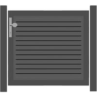 SYSTEM RHOMBUS Vorgartentor-Set in Anthrazit Höhe 900mm Klinke DIN links ohne zum Einbetonieren Silber SYSTEM RHOMBUS Vorgartentor-Set in Anthrazit Höhe 900mm Klinke DIN links ohne zum Einbetonieren Silber