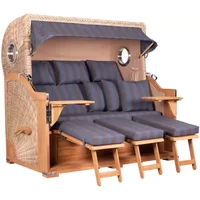 Strandkorb Norderney XXL Teak Bullauge PE shell Dessin 582 Strandkorb Norderney XXL Teak Bullauge PE shell Dessin 582