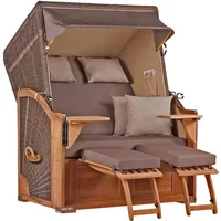 Strandkorb Nordstrand Teak PE grey Dessin 534 Strandkorb Nordstrand Teak PE grey Dessin 534