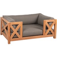 Hundebett L Teakholz 95x75x45 cm inkl. Kissenset Hundebett L Teakholz 95x75x45 cm inkl. Kissenset