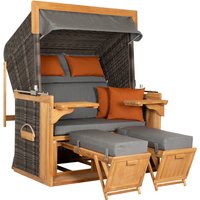 Strandkorb deVries PURE® Friesland Sylt XXL PE stone grey Des.852 Strandkorb deVries PURE® Friesland Sylt XXL PE stone grey Des.852