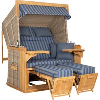 Strandkorb deVries PURE® Friesland Sylt XXL PE white kubu Des.249 Strandkorb deVries PURE® Friesland Sylt XXL PE white kubu Des.249