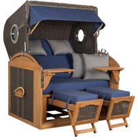 Strandkorb Werdum XL Teak PE Grey Dessin 595 Strandkorb Werdum XL Teak PE Grey Dessin 595