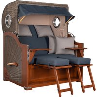 Strandkorb Norderney Mahagoni Bullauge PE grey Dessin 593 Strandkorb Norderney Mahagoni Bullauge PE grey Dessin 593