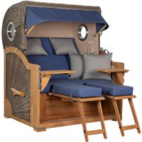 Strandkorb Norderney Teak Bullauge PE Grey Dessin 595 Strandkorb Norderney Teak Bullauge PE Grey Dessin 595