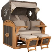 Strandkorb Werdum XL Teak PE Grey Dessin 510 Strandkorb Werdum XL Teak PE Grey Dessin 510