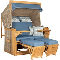 Strandkorb deVries PURE® Friesland Sylt XXL PE white kubu Des.509 Strandkorb deVries PURE® Friesland Sylt XXL PE white kubu Des.509