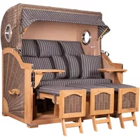 Strandkorb Rantum Grande XXL Teak Bullauge PE grey Dessin 500 Grau Rabatt: 0 % Strandkorb Rantum Grande XXL Teak Bullauge PE grey Dessin 500 Grau Rabatt: 0 %