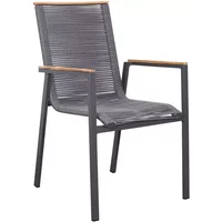 Dining Stapelsessel Alicante Rope mit Teakarmlehne Dining Stapelsessel Alicante Rope mit Teakarmlehne