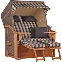 Strandkorb Nordstrand Teak PE grey Dessin 505 Strandkorb Nordstrand Teak PE grey Dessin 505