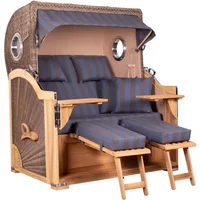 Strandkorb Westerland Teak Bullauge PE grey Dessin 582 Strandkorb Westerland Teak Bullauge PE grey Dessin 582