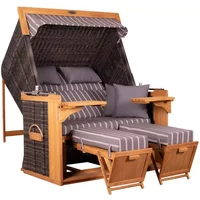 Strandkorb deVries PURE® Friesland Sylt XXL PE stone grey Des. 235 Strandkorb deVries PURE® Friesland Sylt XXL PE stone grey Des. 235