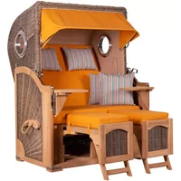 Strandkorb Rantum Teak PE grey Dessin 586 Strandkorb Rantum Teak PE grey Dessin 586