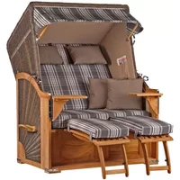 Strandkorb Nordstrand Teak PE grey Dessin 522 Strandkorb Nordstrand Teak PE grey Dessin 522