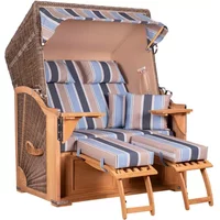 Strandkorb Spiekeroog Teak PE grey Dessin 580 Strandkorb Spiekeroog Teak PE grey Dessin 580