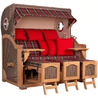 Strandkorb Rantum Grande XXL Teak Bullauge PE grey Dessin 529 Strandkorb Rantum Grande XXL Teak Bullauge PE grey Dessin 529