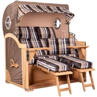 Strandkorb Westerland Teak Bullauge PE grey Dessin 583 Strandkorb Westerland Teak Bullauge PE grey Dessin 583