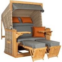 Strandkorb deVries PURE® Friesland Sylt XXL PE white kubu Des.852 Strandkorb deVries PURE® Friesland Sylt XXL PE white kubu Des.852