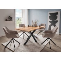 Indoormöbelset Diningsessel San Carlo Light Brown & Tisch Catania Gestell Cross Indoormöbelset Diningsessel San Carlo Light Brown & Tisch Catania Gestell Cross