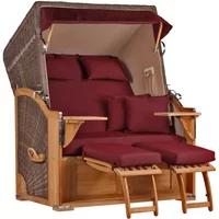 Strandkorb Nordstrand Teak PE grey Dessin 550 Strandkorb Nordstrand Teak PE grey Dessin 550